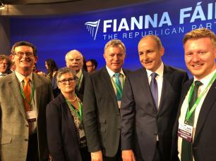 Mid Ulster Councillors Christine McFlynn and Martin Kearney with Mid Ulster MLA Patsy McGlone and Joe McBride met up with Micheál Martin, Leader of Fianna Fáil at the Fianna Fáil Ard Fheis February 2019